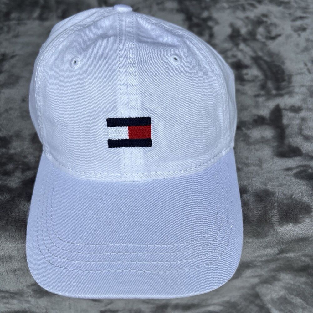 Tommy Hilfiger Hat Classic White Adjustable One Size Cotton Authentic Cap New